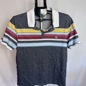 Original Penguin Polo Shirt Men’s XL Striped Multicolor Short Sleeve